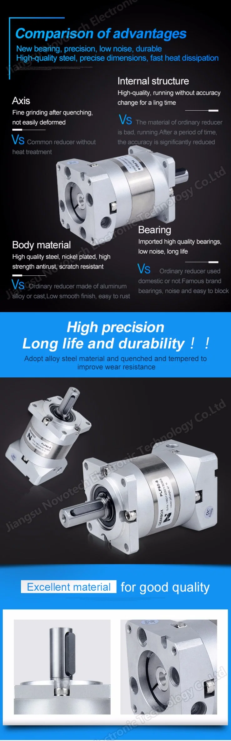 Servo Motor/Stepper Motor Planetary Gearbox/ Reducer High Precision Accuracy with Low Backlash/Helical Bevel Gearbox Big Torque Reduce Speed
