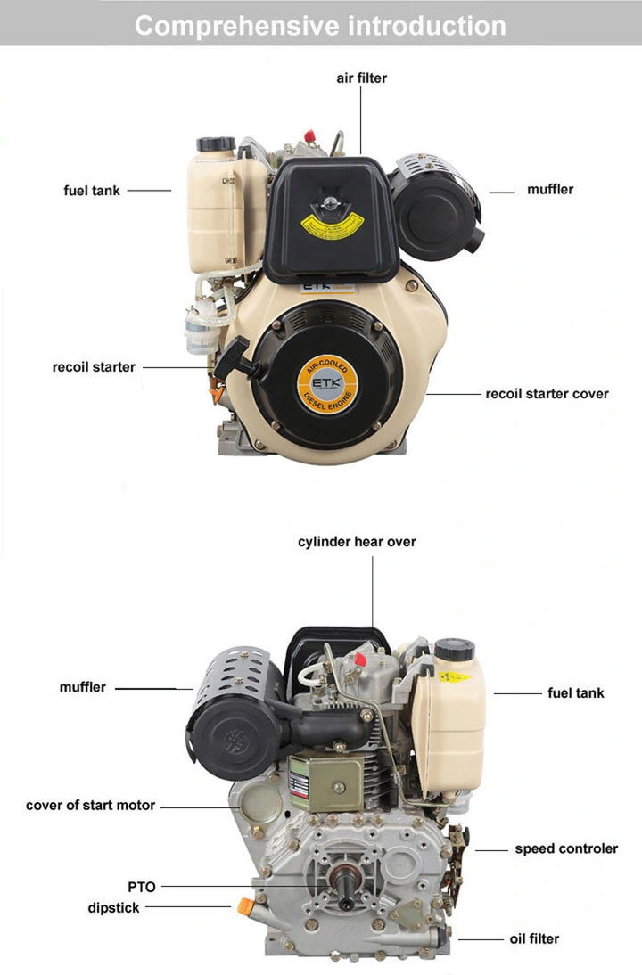 Portable Air Cooled Single Cylinder Diesel Engine
