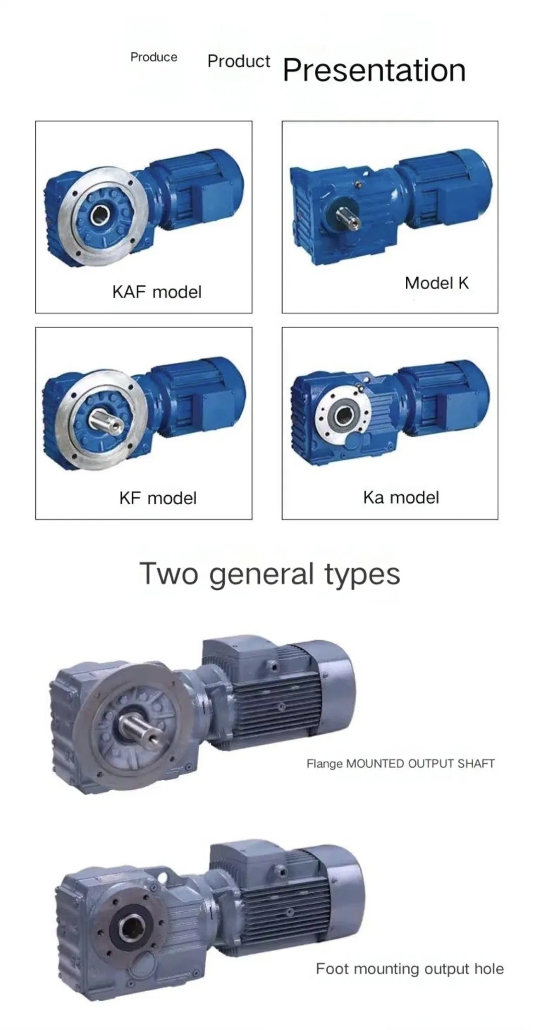 K Series Spiral Bevel Gear Reducers, Four Major Series Mechanical Reducers, Right Angle Horizontal Industrial Reducers